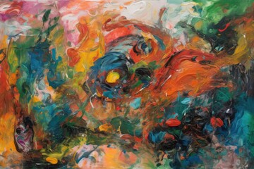 Abstract painting painted with oil paints