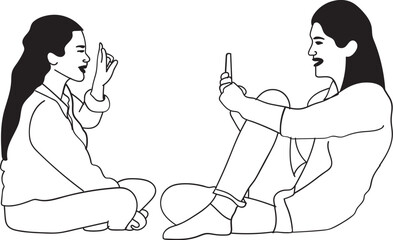 Mother's Line Art