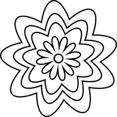 Flower Outline. Flower Outline Illustration. Flower Icon. Flower Symbol. Flower Outline Isolated on White Background. Vector illustration. Elements for design.