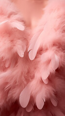 pink feathers background, pink fluffy feathers on a pink background, generative ai