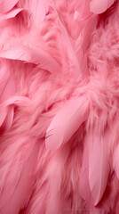 pink feathers background, pink fluffy feathers on a pink background, generative ai