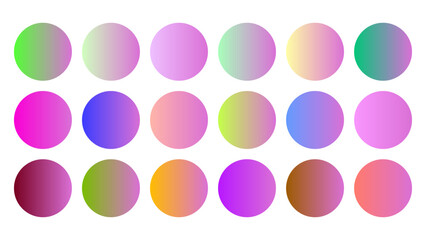 Colorful Orchid Color Shade Linear Gradient Palette Swatches Web Kit Circles Template Set