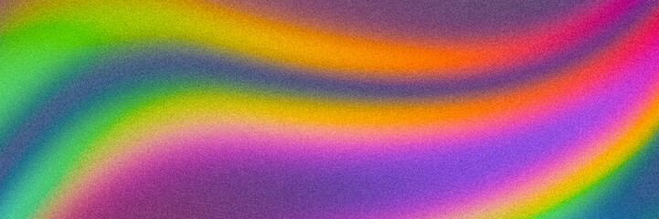 Banner with abstract grainy fluid rainbow digital noise gradient background 