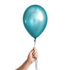 a Inflatable balloon in a hand on the transparent background in png format