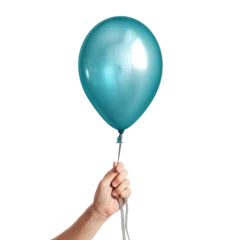 Foto op Plexiglas a Inflatable balloon in a hand on the transparent background in png format © vovan