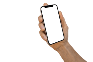  phone iphone in a hand on a transparent background in PNG format