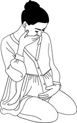 Pregnant Woman Belly Outline