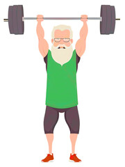 Senior weightlifter vector, ai generated