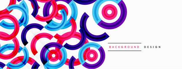 Colorful circle abstract background. Template for wallpaper, banner, presentation, background