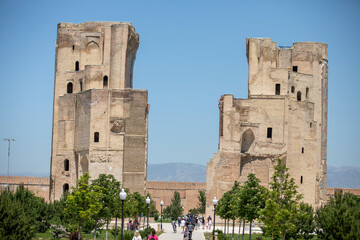 Fototapeta premium two huge castle in Region of southern Uzbekistan