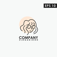 Women Girl Logo Design Vector Template. Modern Design. Vector Illustration