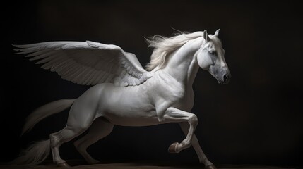 Obraz na płótnie Canvas white horse with wings ai generated