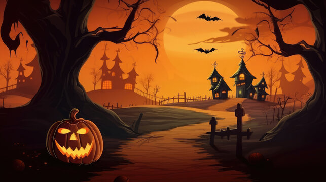 2d animation cute Halloween Theme Background , HD, Background Wallpaper, Desktop Wallpaper