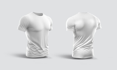 Isolated t-shirt with shadow Mockup. Template of jersey on white .3d rendering