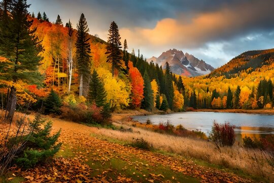 autumn in the mountains generated ai