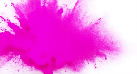 bright pink holi paint color powder festival explosion burst isolated white background. industrial print concept background;AI Generated