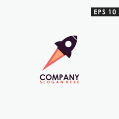 Rocket Modern Logo Design Vector Template Isolated In Shape Colour