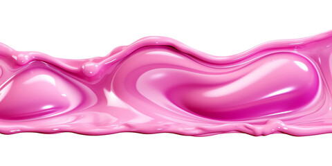 Pink abstract shape chewing gum border isolated - Generative AI - obrazy, fototapety, plakaty