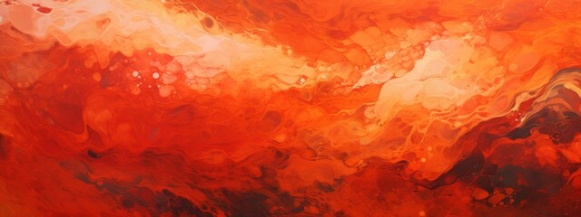 Naklejka na ściany i meble Abstract watercolor paint background illustration - Red orange color with liquid fluid marbled paper texture banner painting texture, Generative Ai