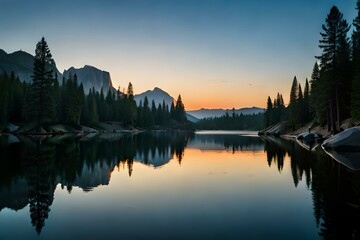 sunset on the lake