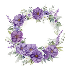 frame of lilac flowers