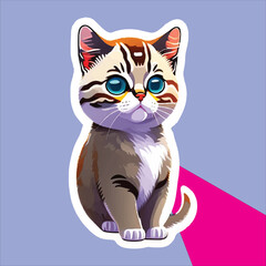 best cat sticker , smart cat sticker, sticker cat design.