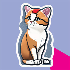 best cat sticker , smart cat sticker, sticker cat design.