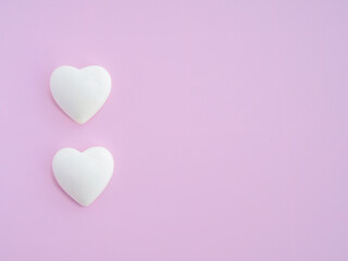 白いハート（ピンク）