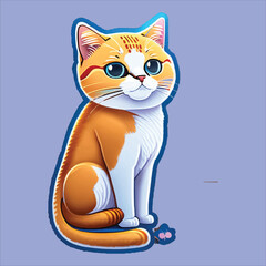 best cat sticker , smart cat sticker, sticker cat design.