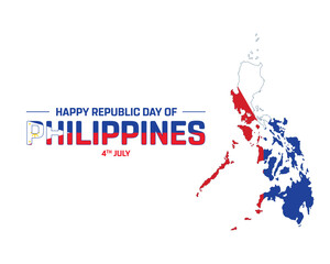 Republic Day of Philippines, Philippines, Philippines Republic day, Map of Philippines, Illustration, 4 July, National Day, Republic day, Background.
