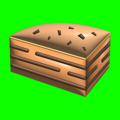 3D Cake Assets Design with Greenscreen Background