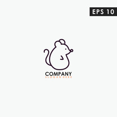 Line Mouse Modern Logo Design Isolated In Shape Colour Vector Template Illustration