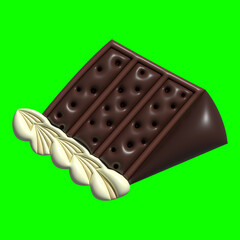 3D Cake Assets Design with Greenscreen Background