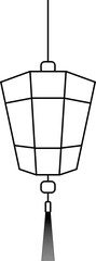 Chinese Lantern Line Art. Chinese Lantern Outline. Chinese Lantern Icon. Chinese Lamps Line Art. Chinese Lantern Isolated on White Background. Vector illustration. Elements for design.