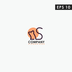 Line Mouse Modern Logo Design Isolated In Shape Colour Vector Template Illustration