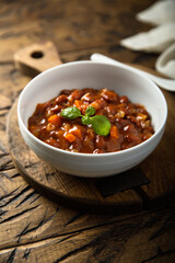 Healthy red bean ragout with vegetables