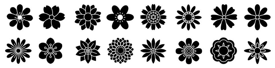 Flowers icon vector set. garden illustration sign collection. Flora symbol or logo.