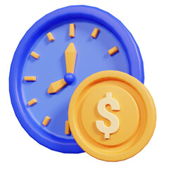 3d Time Money Icon Illustration