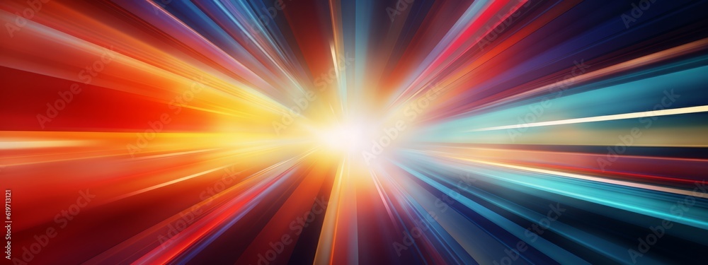 Leinwandbilder abstract speed glowing light bold colors background banner illustration - speedy motion blur creatin