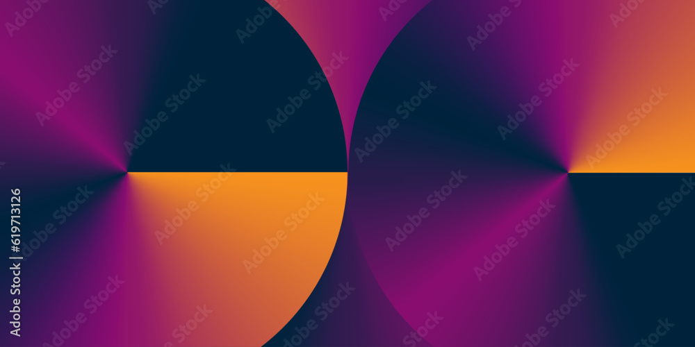 Wall mural dark colorful futuristic conical gradient background - retro style colors, circular round gradient g