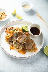 Rice noodles with pork and peanut