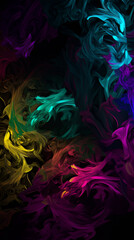 色とりどりの煙を描いた抽象背景画 | Generative AI