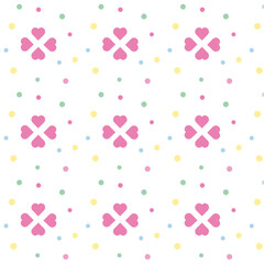 seamless pattern with hearts cmyk ready to print pastel