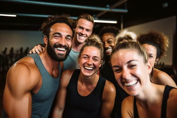 Zelfklevend Fotobehang group of people having fun in the gym © Zenturio Designs