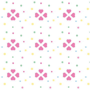 seamless pattern with hearts cmyk ready to print pastel