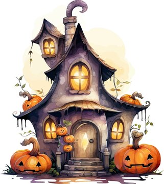halloween pumpkin on a house