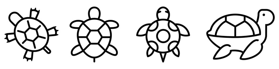 Obraz premium Turtle icon vector set. animal illustration sign collection. aquatic symbol.