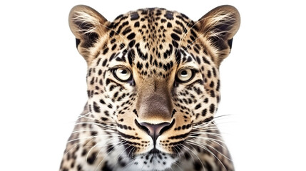 Banner with leopard on a white background. Generative AI. - obrazy, fototapety, plakaty