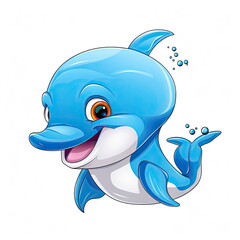 Cartoon character of dolphin