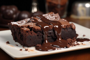 Chocolate Brownie, dessert on the table
